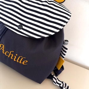 Personalized Toddler Backpack – Nautical Striped Kids Backpack with Embroidered Name, Preschool & Daycare Bag, Cute Custom Baby Gift image 7