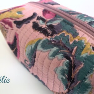 Quilted pencil case with floral pattern in watercolor spirit image 5