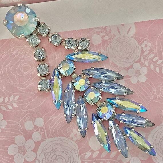 60s | Sherman Rhinestone Earring, Chandelier | Blu
