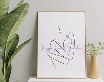 Eres tú a quien no puedo sacrificar Arte lineal Pareja Cita de Bridgerton