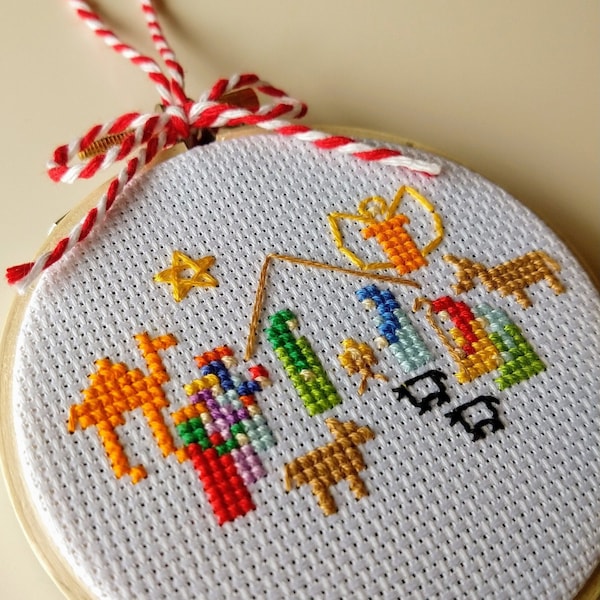 Tiny Nativity Cross Stitch Pattern