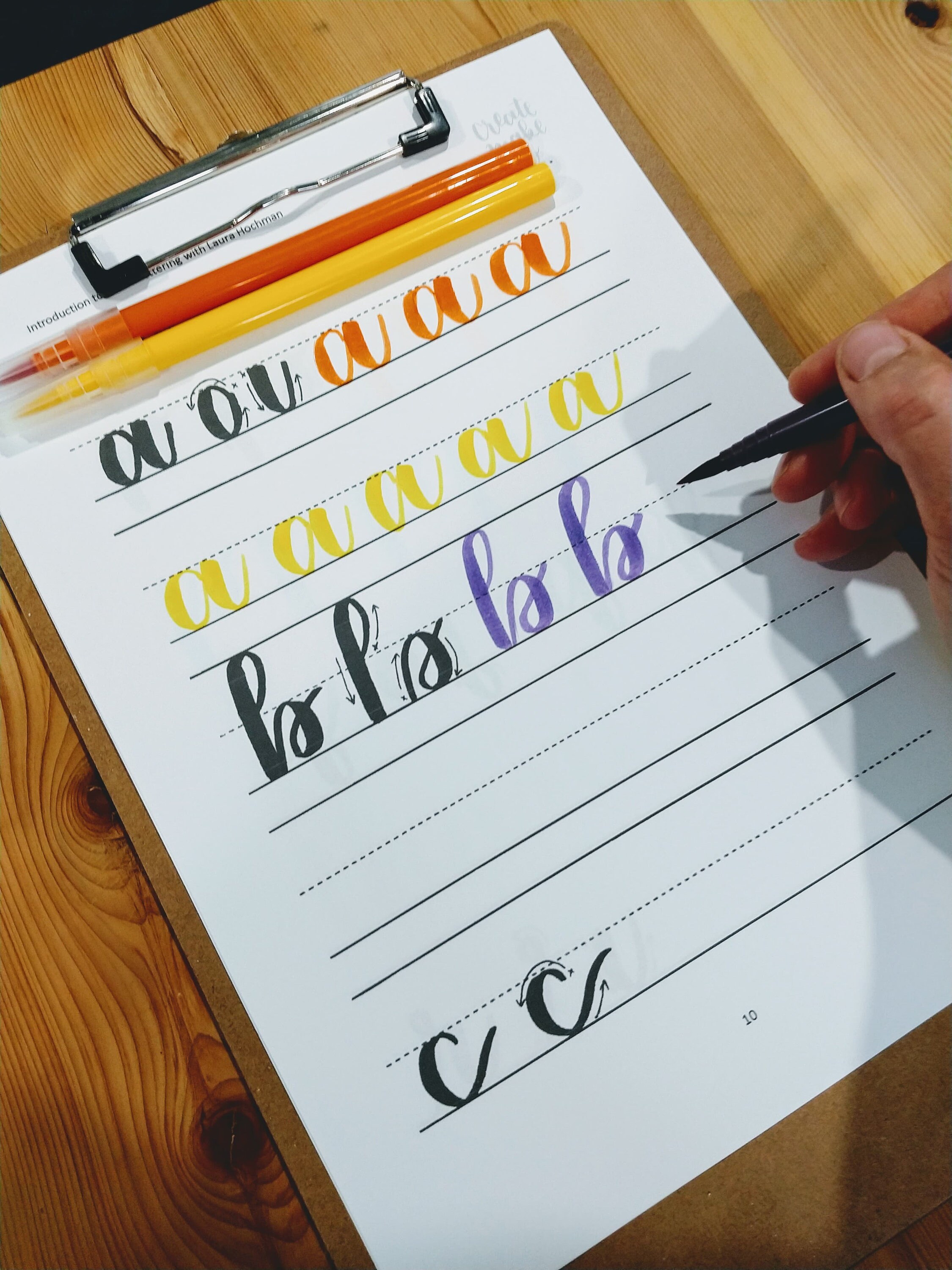 introduction to brush lettering for large pens pdf etsy india