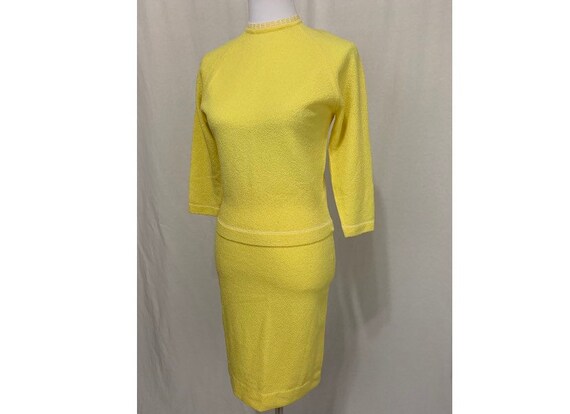 Vintage Knit Sweater Top & Pencil Skirt Matching S