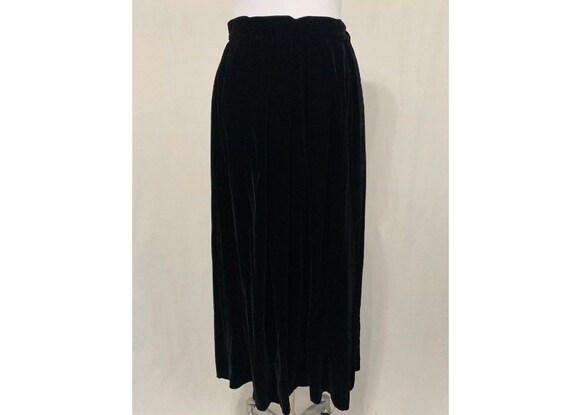 Original 1980's Flora Kung Black Velvet Flowy Midi