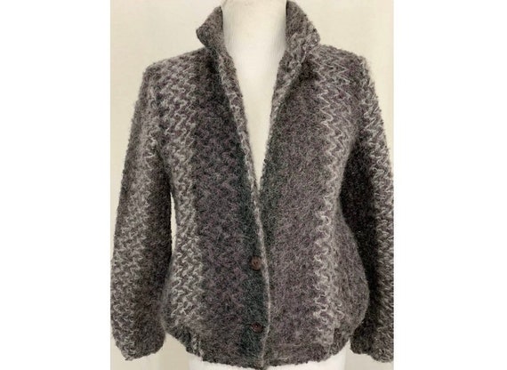 Vintage 80's Fuzzy Mohair Sweater Jacket - Bijoux