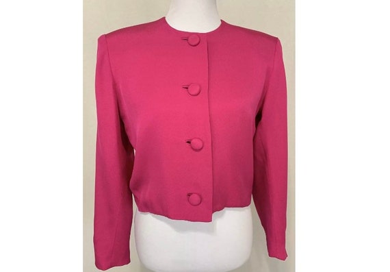 1980's Vintage Flor Kung Bright Pink Silk Jacket B