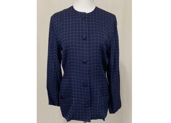 1980's Vintage Flora Kung Fitted Silk Jacket/Blous