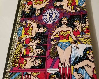 Altered composition book/journal/wonder woman/DC comics/Bandana