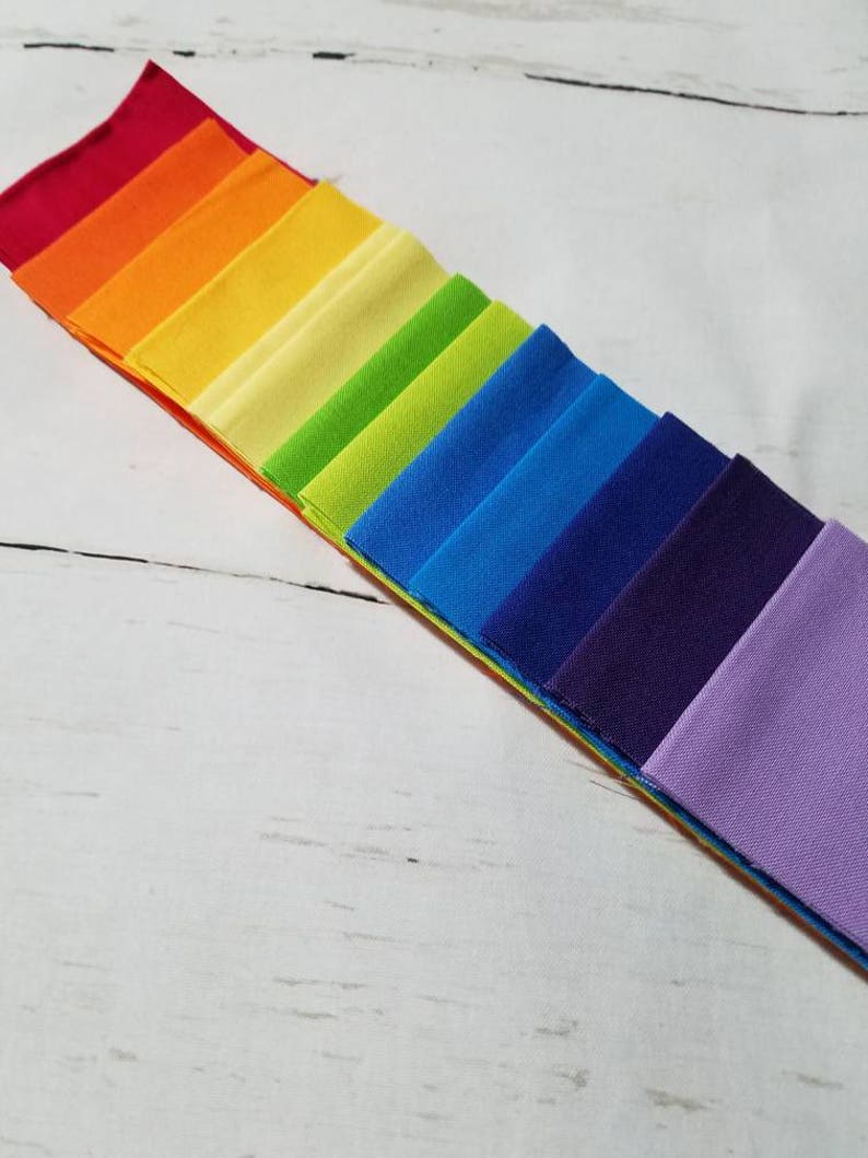 Pre cut Fabric strips Rainbow jellyroll 48 2.5 inch cut Etsy