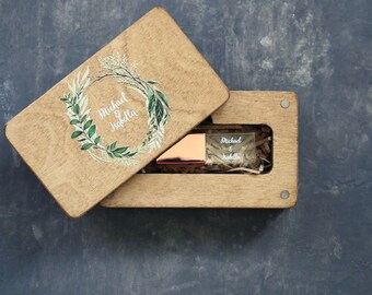 Сustom Usb box, custom usb flash drive, usb packaging, crystal usb, wood wedding box for photo 4x6 (10x15cm) with colored logo