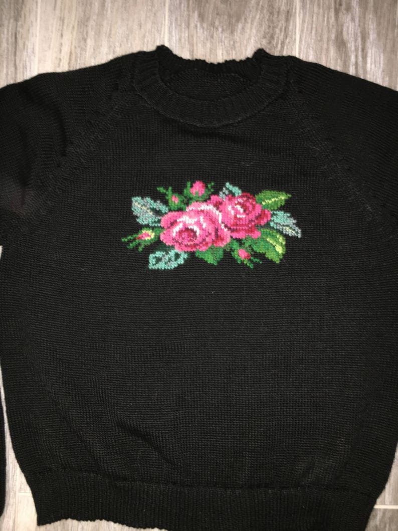 pull over black sweater jumper Handmade sweater
