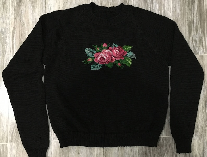 pull over black sweater jumper Handmade sweater