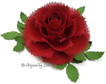 SVG Paper Flower Templates || DIY Paper Rose 12" || Paper Petals || Home Decor || Party Decor || Wedding Decor || #033