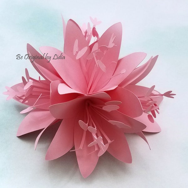 SVG PDF Paper Flower Templates || DIY Paper Lily || Bunch of Lily || Paper Petals || Home Decor || Party Decor || Wedding Decor || Hand made