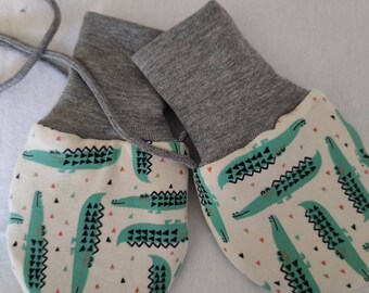 Fäustlinge 68-86 Baby-Handschuhe gefüttert für Jungen und Mädchen Krokodil Winter