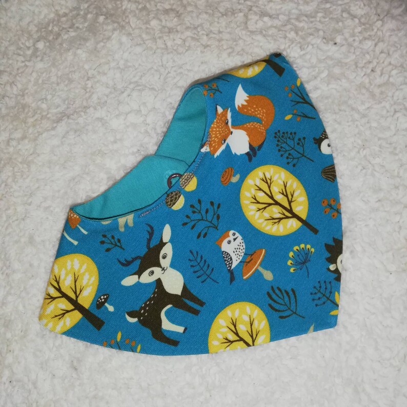 Neck scarf 0-1 year bib newborn girl boy baby scarf forest animals hedgehog bunny owl unisex