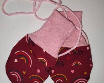 Fäustlinge 68-86 Baby-Handschuhe gefüttert Mädchen Regenbogen Winter