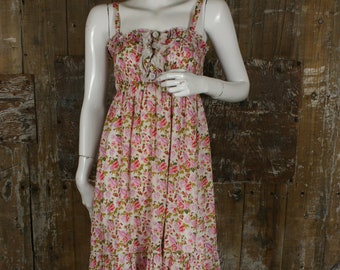 90s does 70s midi sundress, boho floral strappy summer dress size 8/ 10 UK