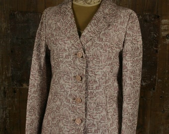 1960s pink coat, vintage mod knee length jacket, size 10/ 12 Holden Tailored Fashions
