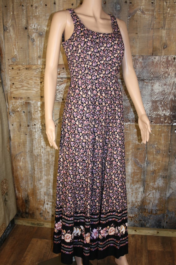 Vintage Horrockses floral cotton maxi dress, size… - image 1