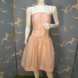 Vintage 1950s pink boned rockabilly petticoat, size 8 UK/ 33&quot; bust