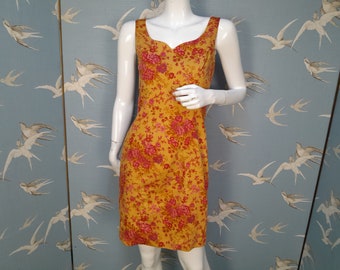 Vintage 1980s Laura Ashley floral cotton shift dress, size 6- 8 UK/ 33" bust. See ITEM DETAILS for all measurements