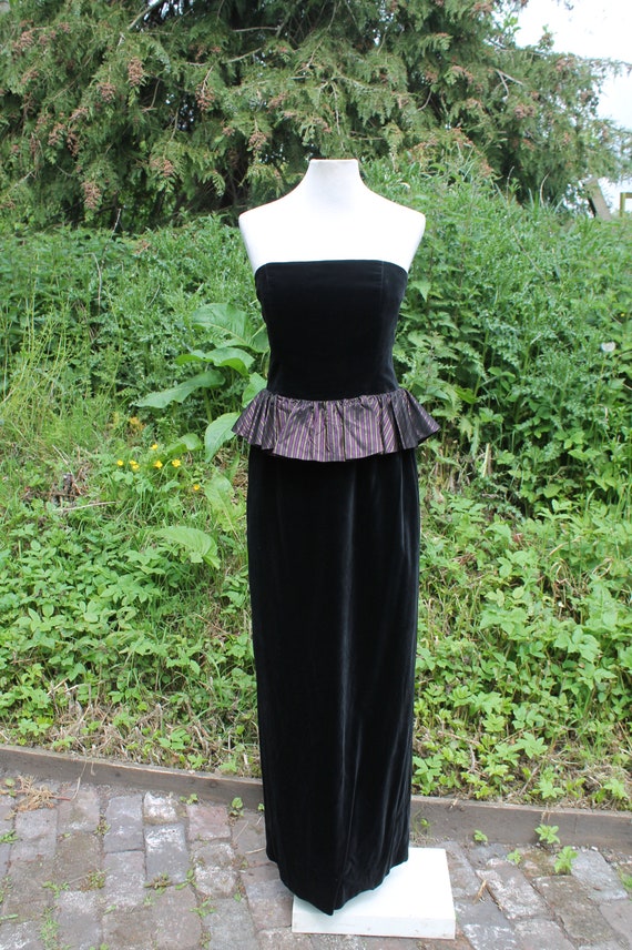 Vintage 80s Laura Ashley prom dress/ peplum ball g