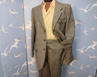 Vintage 1960s Tan 3 Piece Mod Suit, John Collier Design Circle