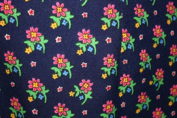 60s floral mod dress, size 14/ 40" bust navy/ pin… - image 9