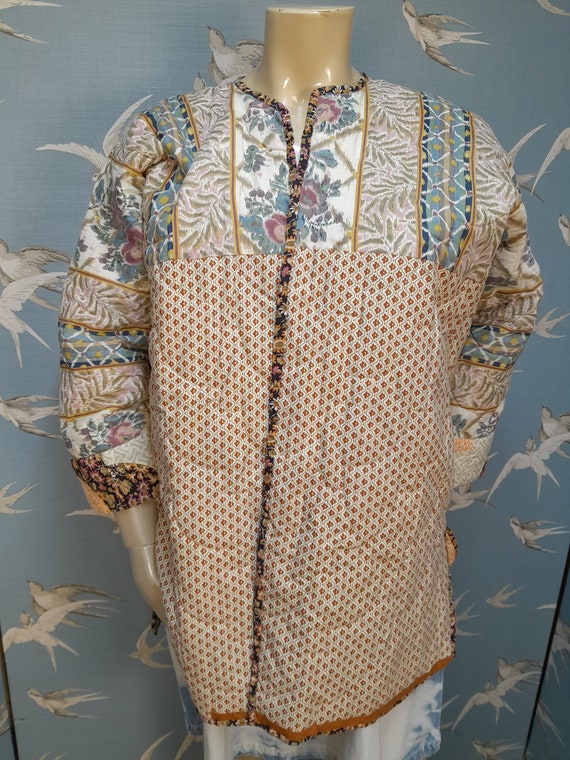 OOAK vintage patchwork quilt jacket, plus size/ f… - image 8