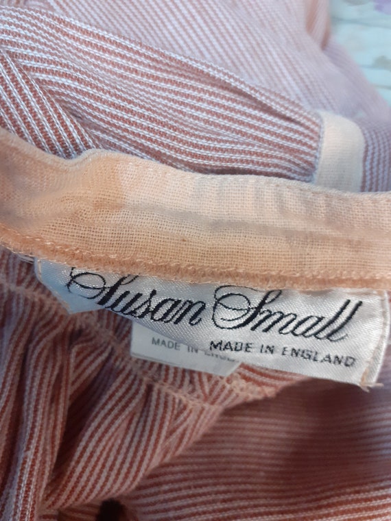 Vintage 70s Susan Small Loose Fitting Striped Cotton Mix Vintage 70s Susan Small Loose Fitting Striped Cotton Mix