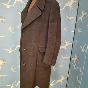 pardessus en laine marron pour homme vintage des années 1970, manteau épais Hodges & Sons, poitrine L/ 40-42 image 6