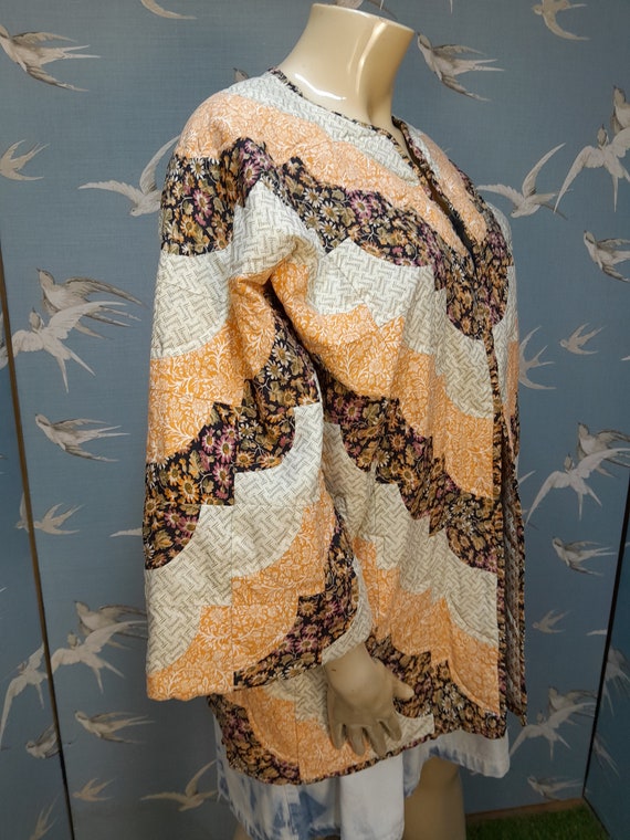 OOAK vintage patchwork quilt jacket, plus size/ f… - image 4