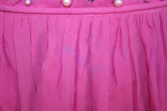 Vintage 50s pink chiffon dress, R & K originals p… - image 5