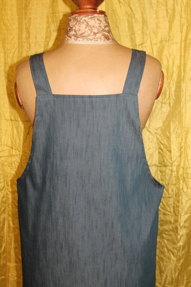 Denim pinafore dress/ dungaree dresss/ jumper dress handmade image 6