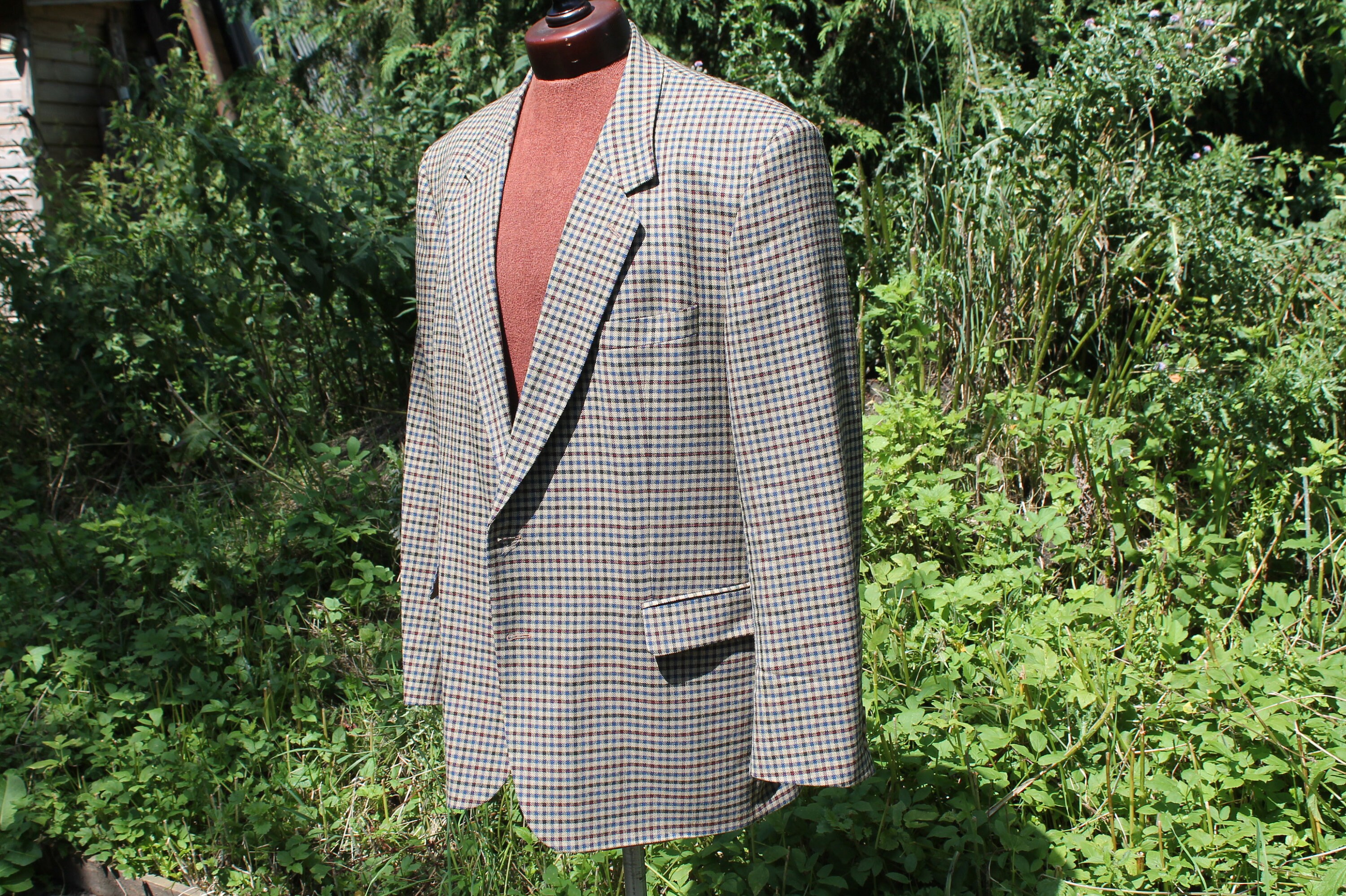 Image of Mans Xl Wool Check Jacket, Beige R 48 Sports Jacket