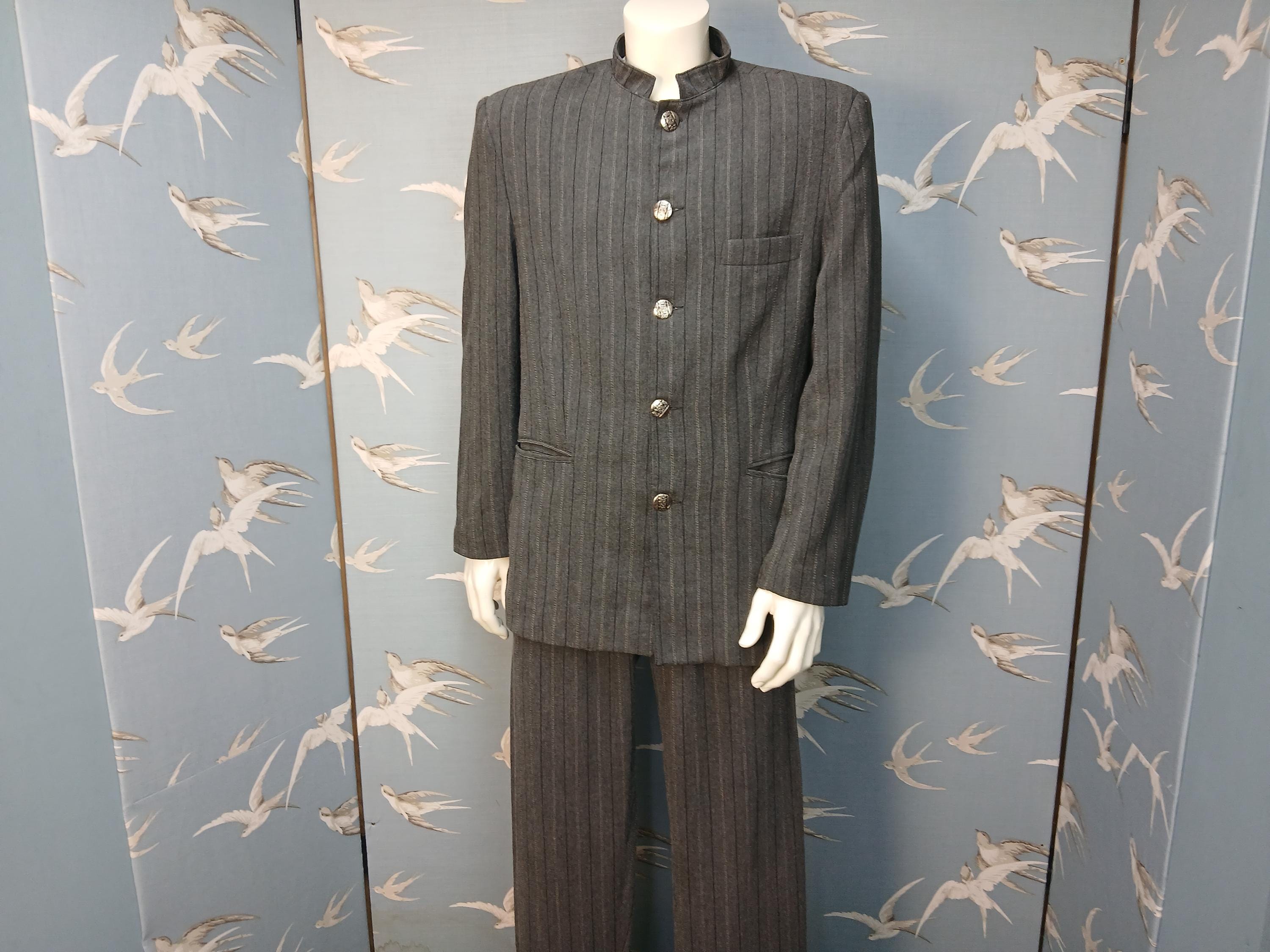 Vintage 90s/ Y2K Mans Guy O Polo Nehru Style Suit, 38- 40