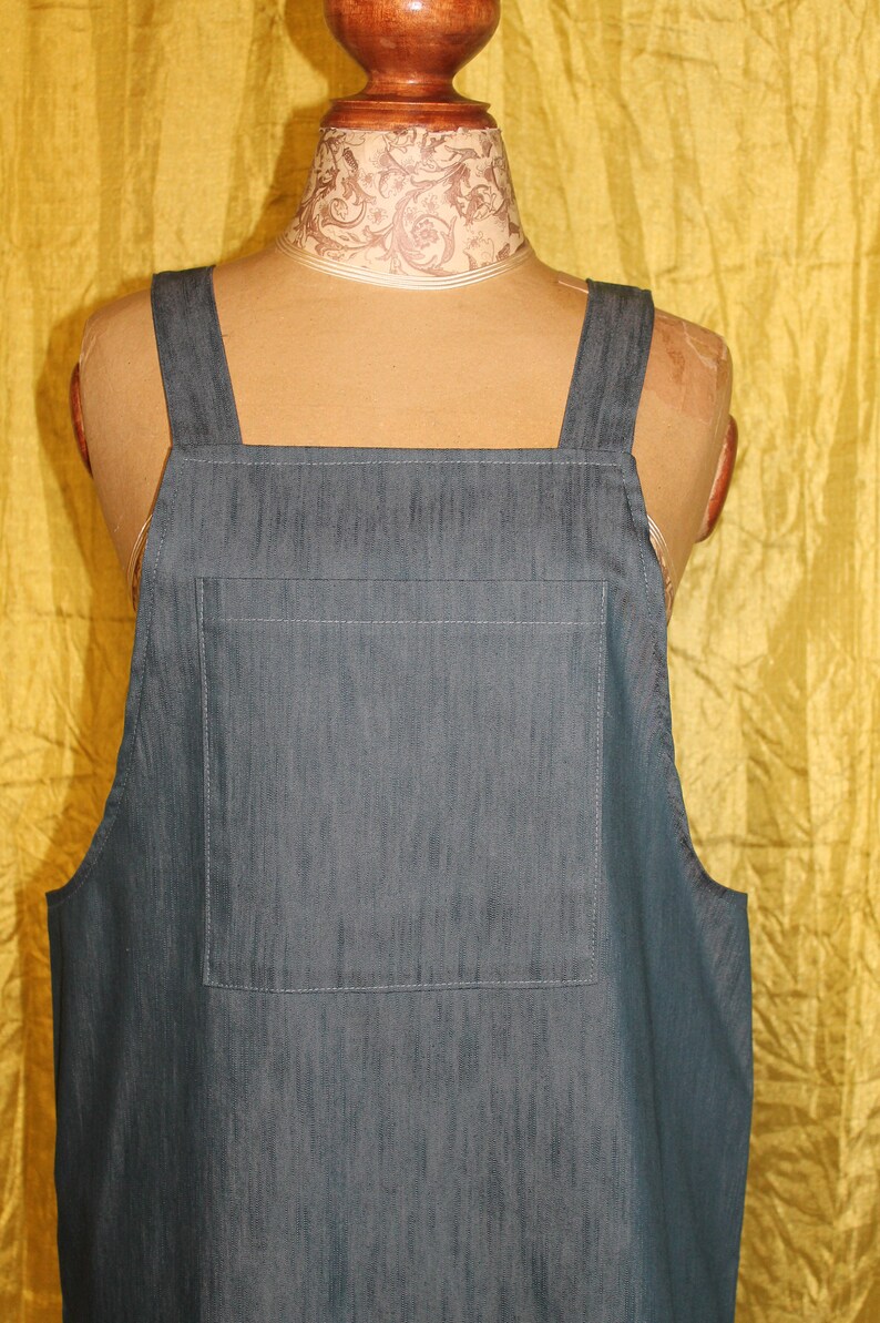 Denim pinafore dress/ dungaree dresss/ jumper dress handmade image 4