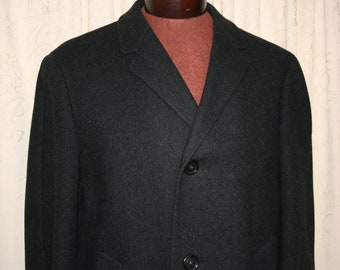 Vintage mans grey wool overcoat, Junex of Sweden for Watson Pickard tailors, large size/ 46" chest, 60s mans clothing