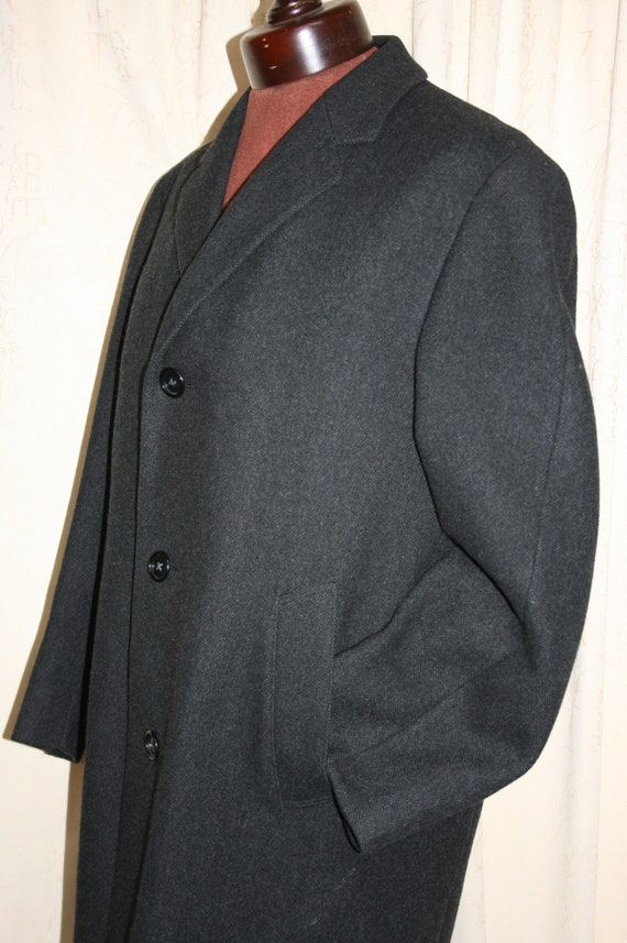 Vintage mans grey wool overcoat, Junex of Sweden … - image 7