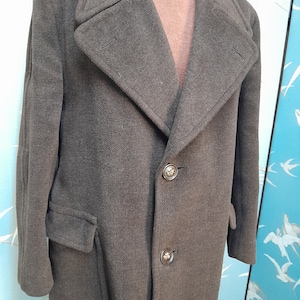 pardessus en laine marron pour homme vintage des années 1970, manteau épais Hodges & Sons, poitrine L/ 40-42 image 4
