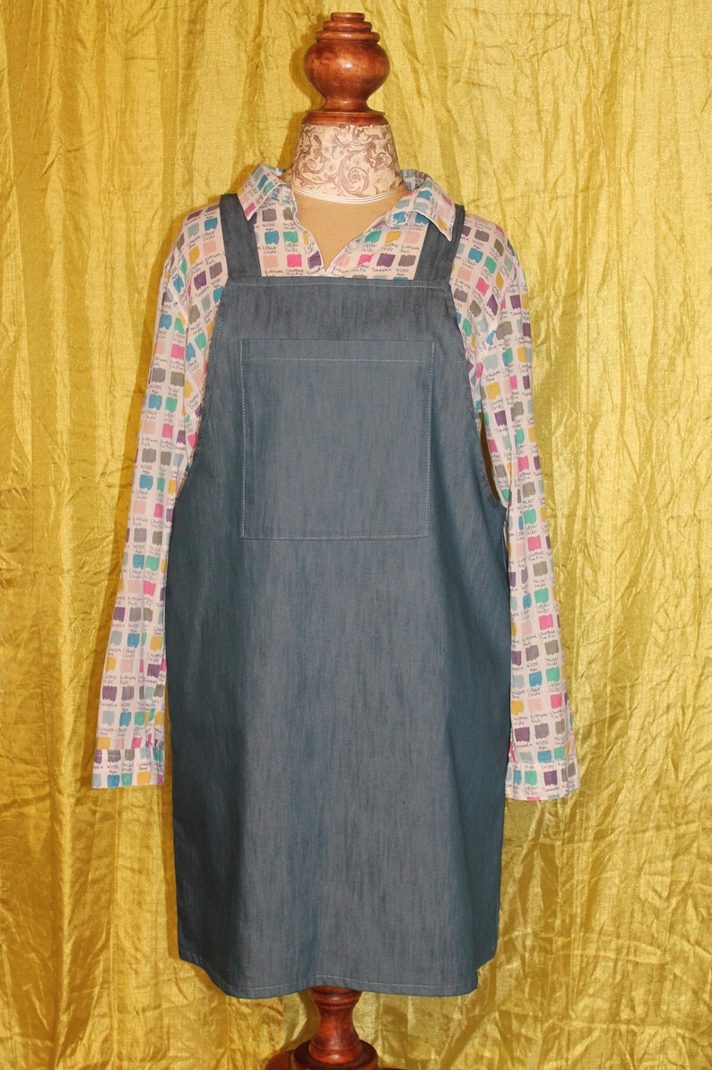 Denim pinafore dress/ dungaree dresss/ jumper dress handmade image 1