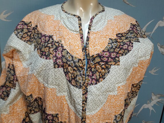 OOAK vintage patchwork quilt jacket, plus size/ f… - image 3