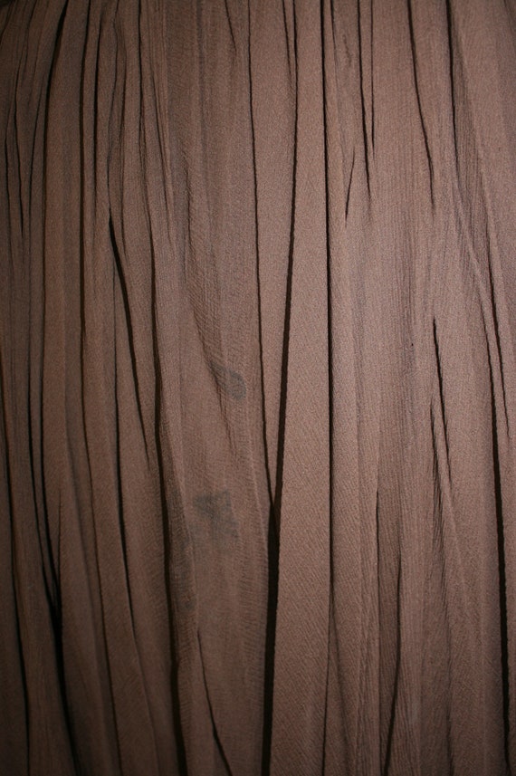 Vintage 50s brown chiffon cocktail dress, wrap fr… - image 7