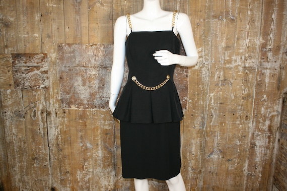 S Vintage 80s/ 90s Joseph Ribkoff black peplum co… - image 1