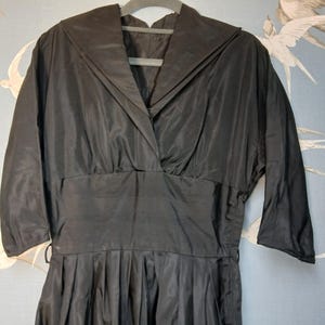 Vintage 1950s New Look black fit & flare dress, size 8 UK/ 34&quot; bust