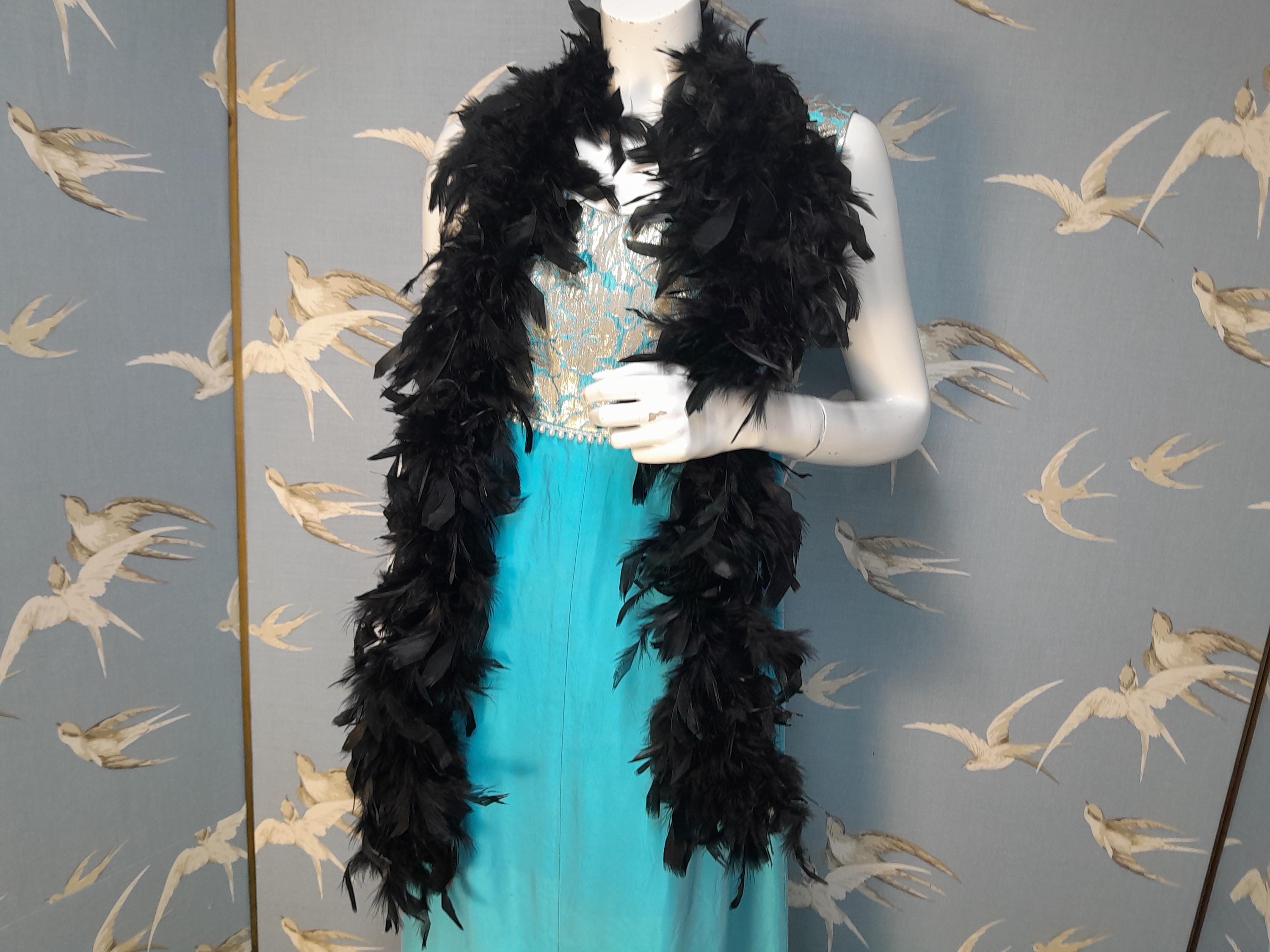 Vintage Black Feather Boa/ Burlesque / Party Stole - Etsy