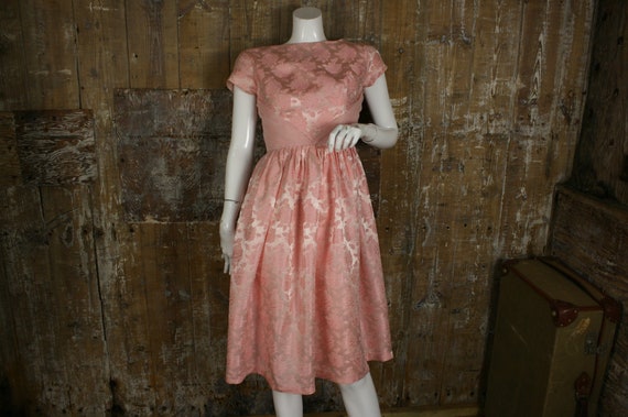 Vintage jaren 50 roze jacquard maat 8 10 UK / 35 - Etsy Nederland