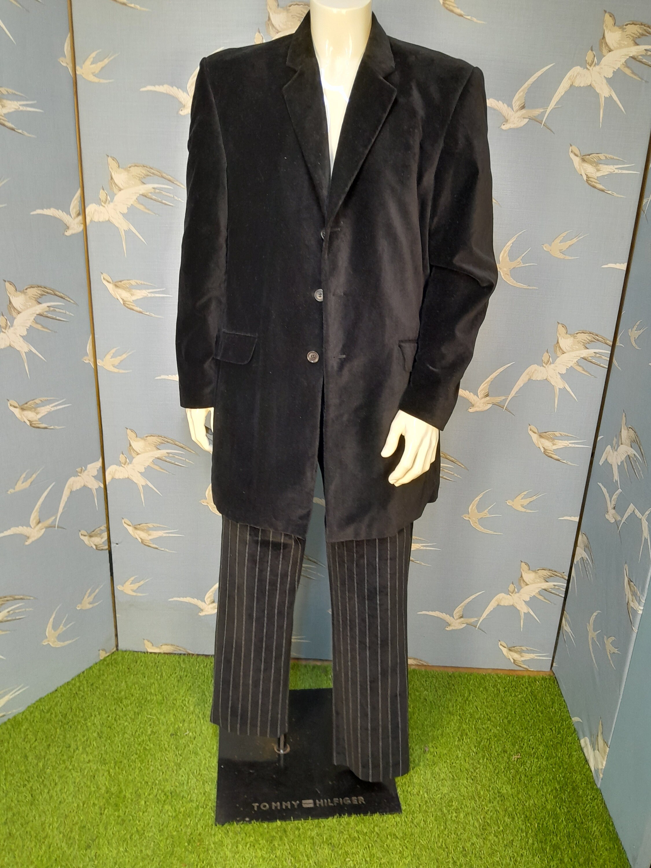美品90s ETRO Velvet Tailored Coatビンテージ 90S Etro Velvet Tailored Coat Vintage Chic Outerwear Elegant