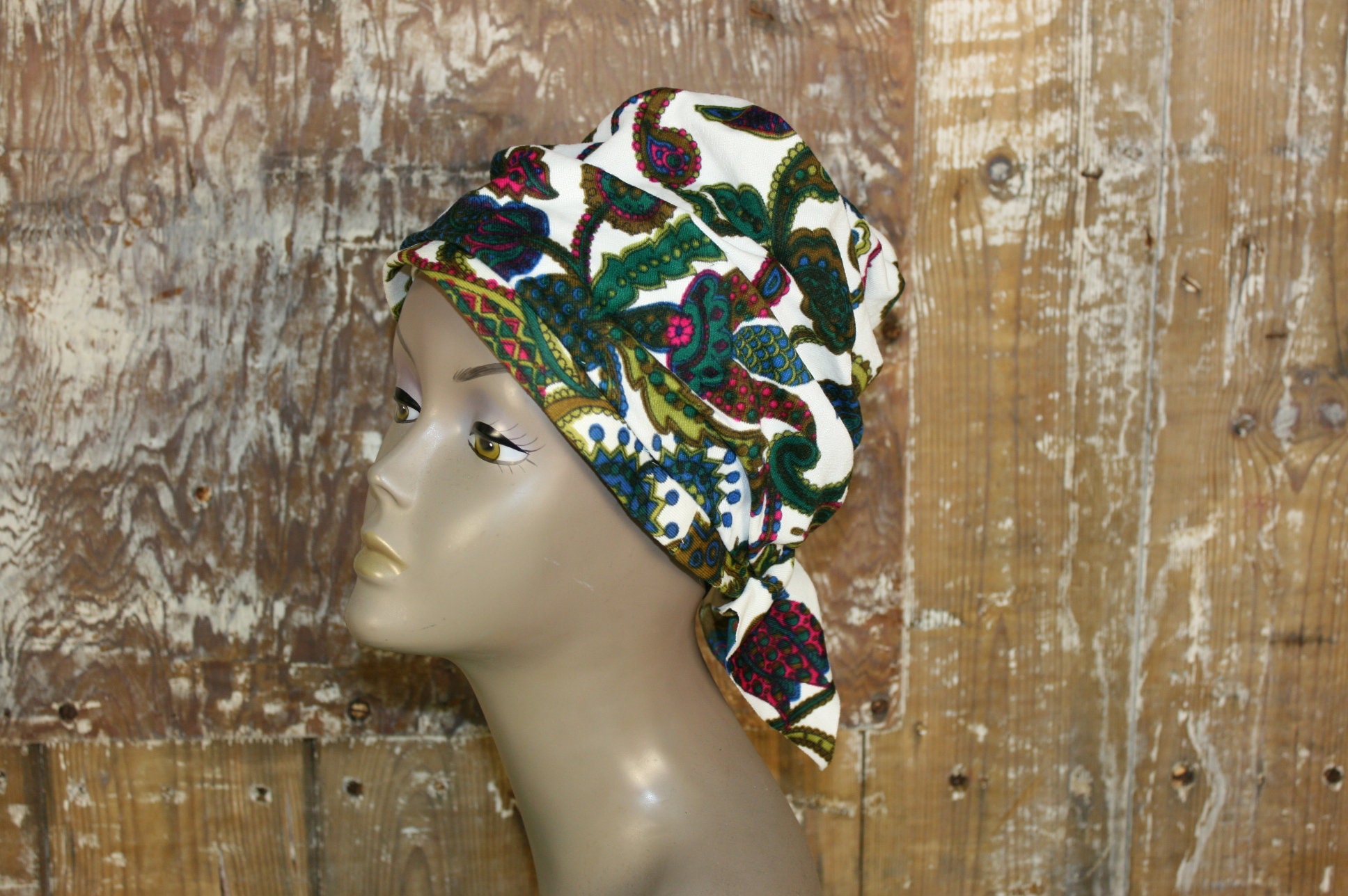 Paisley Print Head Wrap Causal Turban Élastique Réglable Foulard